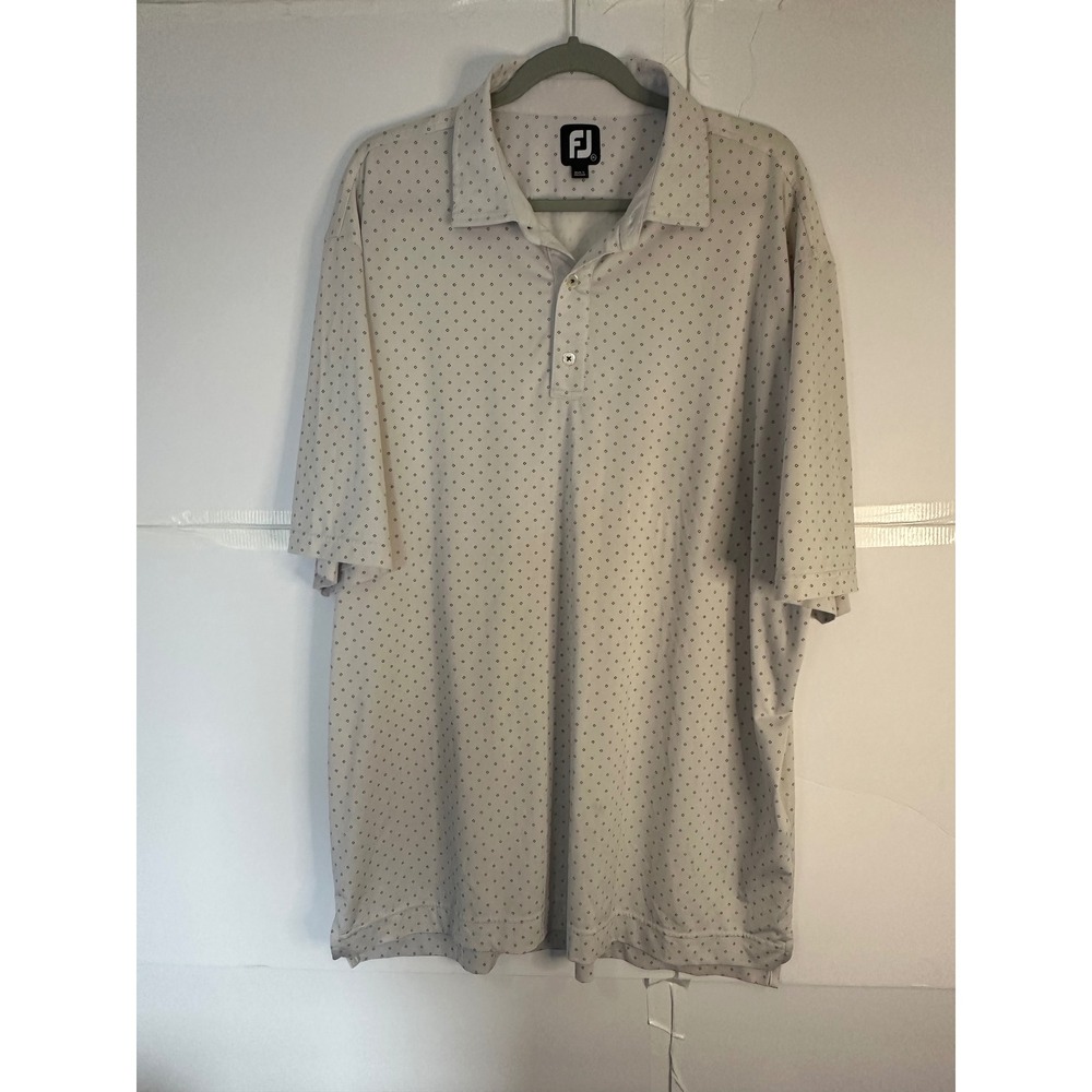 FootJoy Golf Polo Shirt Dotted Print Short Sleeve Performance 2XL